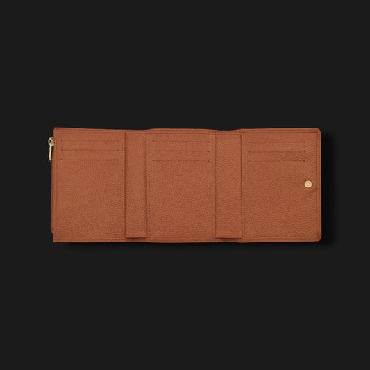 LONGCHAMP COMPACT CARAMEL LEATHER