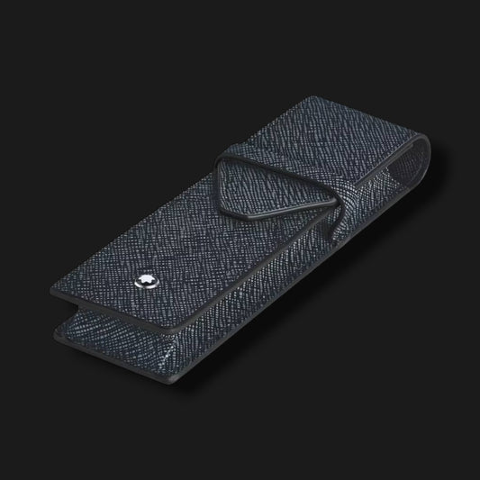 MONTBLANC SATORIAL 2 PEN POUCH TWEED BLUE