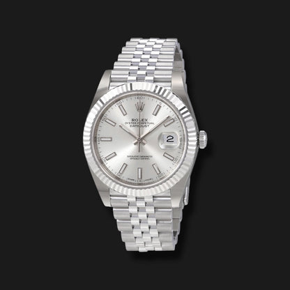 ROLEX DATEJUST SILVER DIAL 41mm