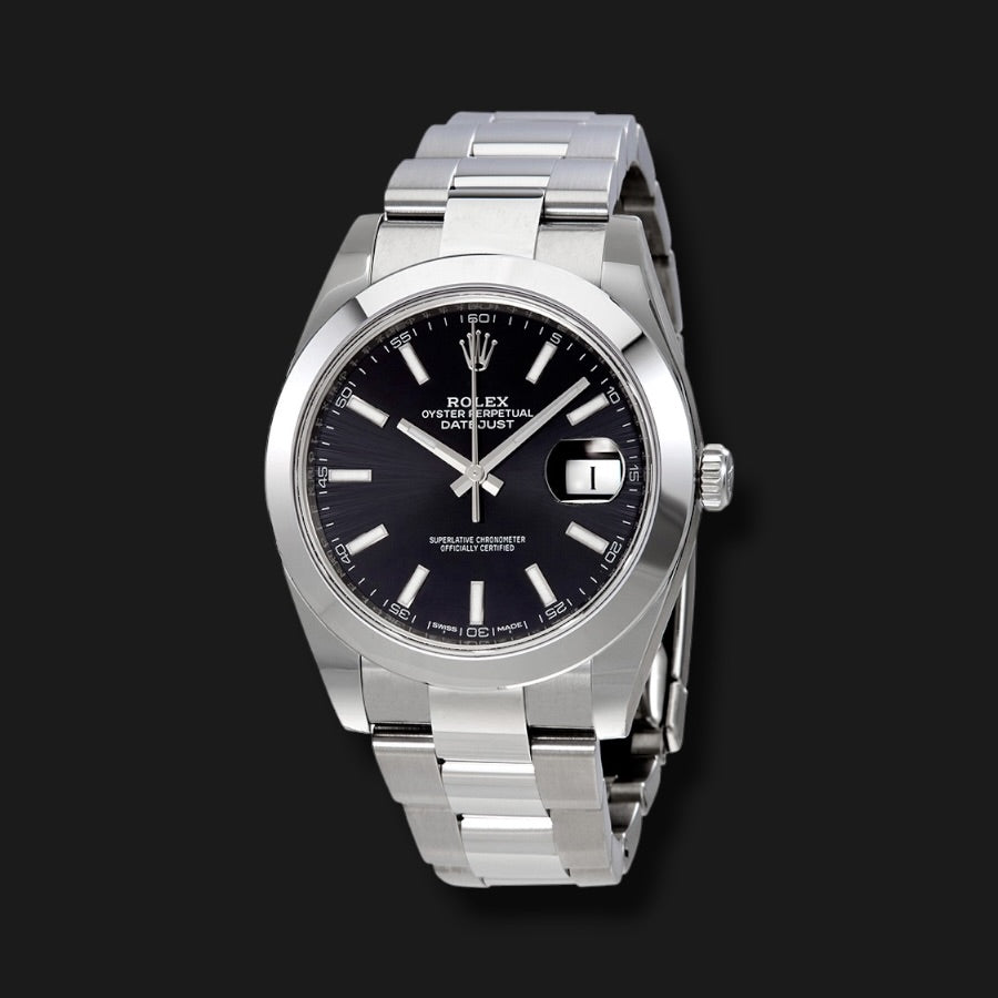 ROLEX DATEJUST BLACK DIAL 41mm