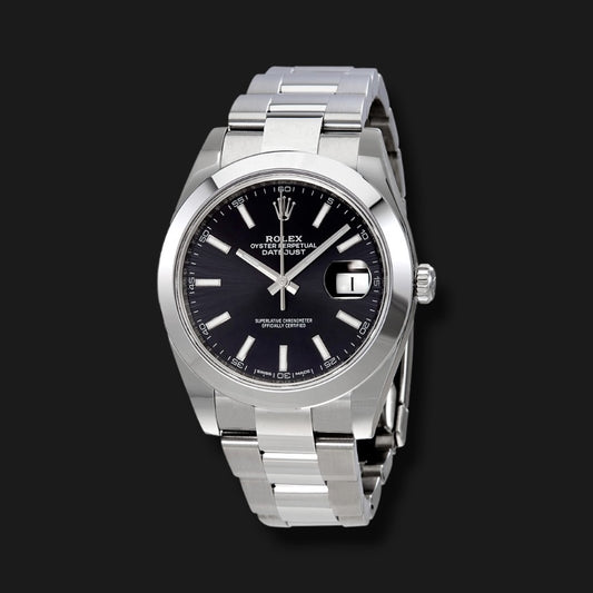 ROLEX DATEJUST BLACK DIAL 41mm
