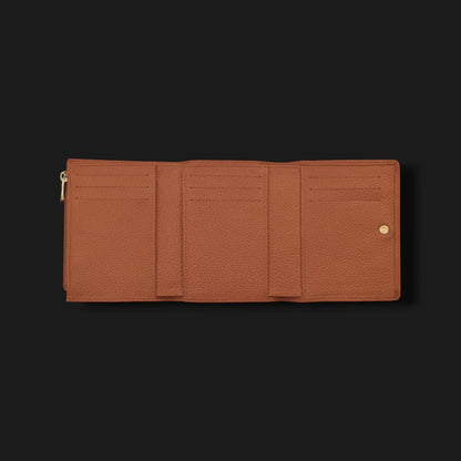 LONGCHAMP COMPACT CARAMEL LEATHER