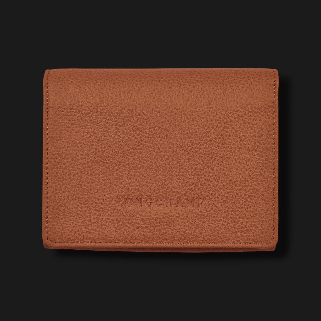LONGCHAMP COMPACT CARAMEL LEATHER