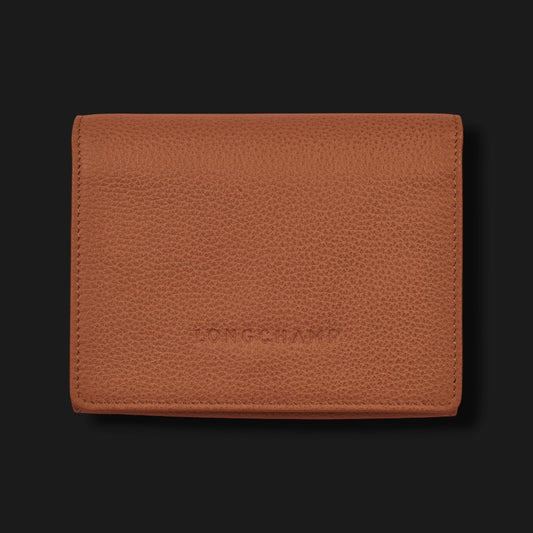 LONGCHAMP COMPACT CARAMEL LEATHER